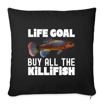Killifisch Aquarium Amateurs de poissons - Housse de coussin décorative 45 x 45 cm - noir - Devant