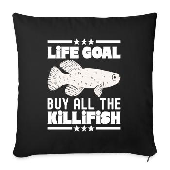 Killifisch Aquarium Amateurs de poissons - Housse de coussin décorative 45 x 45 cm - noir - Devant