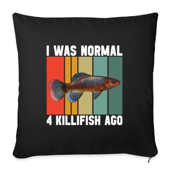 Killifisch Aquarium Amateurs de poissons - Housse de coussin décorative 45 x 45 cm - noir - Devant