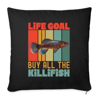 Killifisch Aquarium Amateurs de poissons - Housse de coussin décorative 45 x 45 cm - noir - Devant