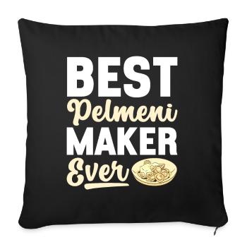 Pelmeni Russian Cuisine - Sofa pillowcase 17,3'' x 17,3'' (45 x 45 cm) - black - Front
