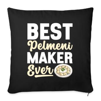 Pelmeni Russian Cuisine - Sofa pillowcase 17,3'' x 17,3'' (45 x 45 cm) - black - Front
