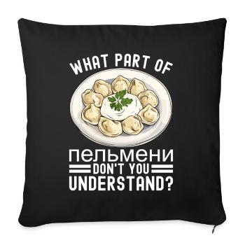 Pelmeni Russian Cuisine - Sofa pillowcase 17,3'' x 17,3'' (45 x 45 cm) - black - Front