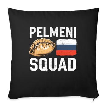 Pelmeni Cuisine russe - Housse de coussin décorative 45 x 45 cm - noir - Devant