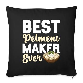Pelmeni Cuisine russe - Housse de coussin décorative 45 x 45 cm - noir - Devant