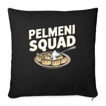 Pelmeni Russian Cuisine - Sofa pillowcase 17,3'' x 17,3'' (45 x 45 cm) - black - Front