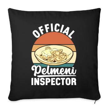 Pelmeni Cuisine russe - Housse de coussin décorative 45 x 45 cm - noir - Devant