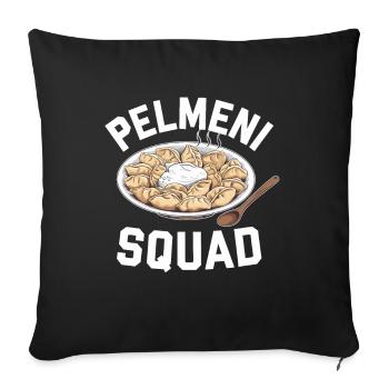 Pelmeni Cuisine russe - Housse de coussin décorative 45 x 45 cm - noir - Devant