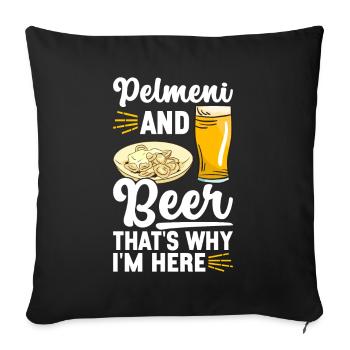 Pelmeni Cuisine russe - Housse de coussin décorative 45 x 45 cm - noir - Devant