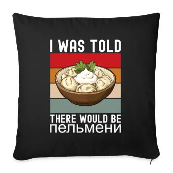 Pelmeni Cuisine russe - Housse de coussin décorative 45 x 45 cm - noir - Devant