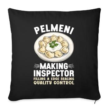 Pelmeni Cuisine russe - Housse de coussin décorative 45 x 45 cm - noir - Devant