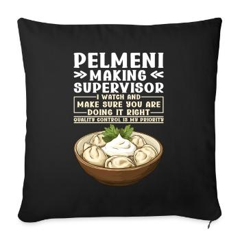 Pelmeni Russian Cuisine - Sofa pillowcase 17,3'' x 17,3'' (45 x 45 cm) - black - Front