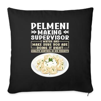 Pelmeni Russian Cuisine - Sofa pillowcase 17,3'' x 17,3'' (45 x 45 cm) - black - Front
