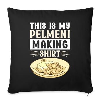 Pelmeni Cuisine russe - Housse de coussin décorative 45 x 45 cm - noir - Devant