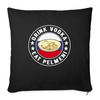 Pelmeni Russian Cuisine - Sofa pillowcase 17,3'' x 17,3'' (45 x 45 cm) - black - Front