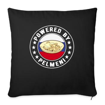Pelmeni Cuisine russe - Housse de coussin décorative 45 x 45 cm - noir - Devant