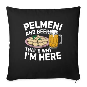 Pelmeni Cuisine russe - Housse de coussin décorative 45 x 45 cm - noir - Devant