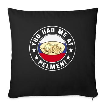Pelmeni Cuisine russe - Housse de coussin décorative 45 x 45 cm - noir - Devant