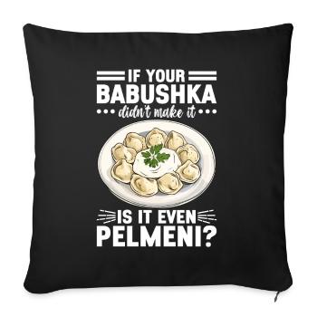 Pelmeni Cuisine russe - Housse de coussin décorative 45 x 45 cm - noir - Devant