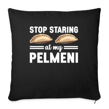 Pelmeni Cuisine russe - Housse de coussin décorative 45 x 45 cm - noir - Devant