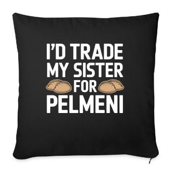 Pelmeni Cuisine russe - Housse de coussin décorative 45 x 45 cm - noir - Devant