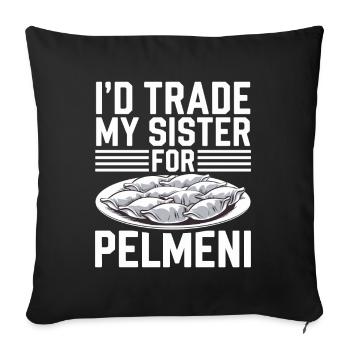 Pelmeni Cuisine russe - Housse de coussin décorative 45 x 45 cm - noir - Devant