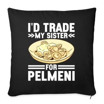 Pelmeni Cuisine russe - Housse de coussin décorative 45 x 45 cm - noir - Devant