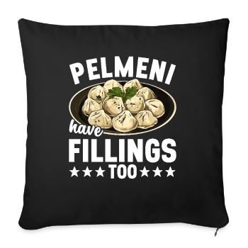 Pelmeni Cuisine russe - Housse de coussin décorative 45 x 45 cm - noir - Devant