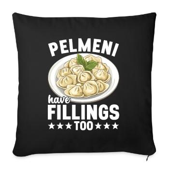 Pelmeni Cuisine russe - Housse de coussin décorative 45 x 45 cm - noir - Devant