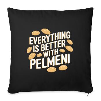 Pelmeni Cuisine russe - Housse de coussin décorative 45 x 45 cm - noir - Devant