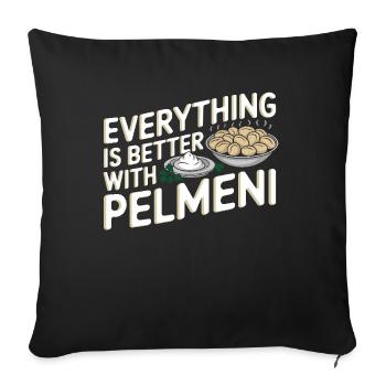 Pelmeni Cuisine russe - Housse de coussin décorative 45 x 45 cm - noir - Devant