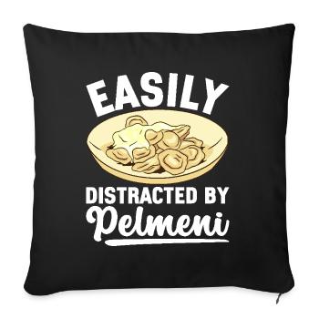 Pelmeni Cuisine russe - Housse de coussin décorative 45 x 45 cm - noir - Devant