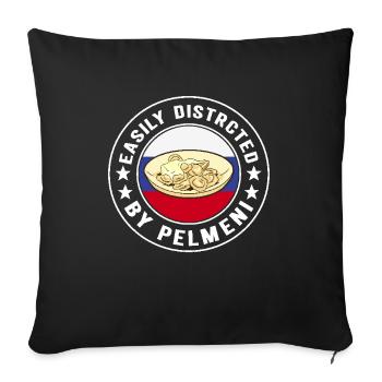 Pelmeni Cuisine russe - Housse de coussin décorative 45 x 45 cm - noir - Devant