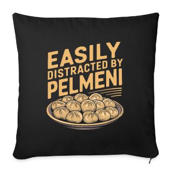 Pelmeni Cuisine russe - Housse de coussin décorative 45 x 45 cm - noir - Devant