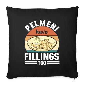 Pelmeni Cuisine russe - Housse de coussin décorative 45 x 45 cm - noir - Devant