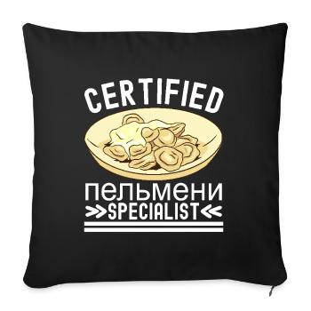 Pelmeni Cuisine russe - Housse de coussin décorative 45 x 45 cm - noir - Devant