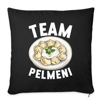 Pelmeni Cuisine russe - Housse de coussin décorative 45 x 45 cm - noir - Devant
