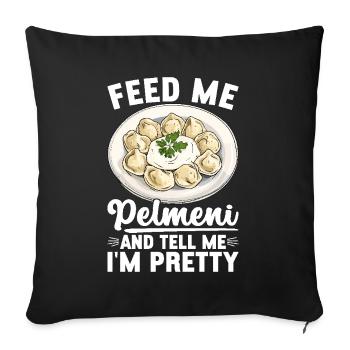 Pelmeni Russian Cuisine - Sofa pillowcase 17,3'' x 17,3'' (45 x 45 cm) - black - Front