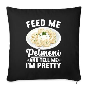 Pelmeni Cuisine russe - Housse de coussin décorative 45 x 45 cm - noir - Devant