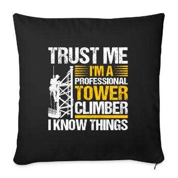 Industrial Climbers Tower Climbers Industrial Climbing - Sofa pillowcase 17,3'' x 17,3'' (45 x 45 cm) - black - Front