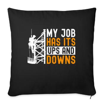 Industrial Climbers Tower Climbers Industrial Climbing - Sofa pillowcase 17,3'' x 17,3'' (45 x 45 cm) - black - Front
