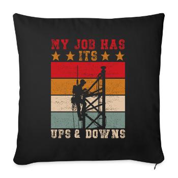 Industrial Climbers Tower Climbers Industrial Climbing - Sofa pillowcase 17,3'' x 17,3'' (45 x 45 cm) - black - Front