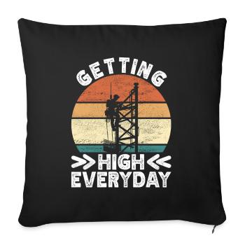 Industrial Climbers Tower Climbers Industrial Climbing - Sofa pillowcase 17,3'' x 17,3'' (45 x 45 cm) - black - Front