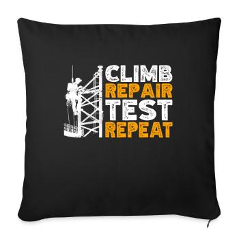 Industrial Climbers Tower Climbers Industrial Climbing - Sofa pillowcase 17,3'' x 17,3'' (45 x 45 cm) - black - Front