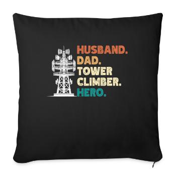 Industrial Climbers Tower Climbers Industrial Climbing - Sofa pillowcase 17,3'' x 17,3'' (45 x 45 cm) - black - Front