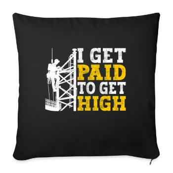 Industrial Climbers Tower Climbers Industrial Climbing - Sofa pillowcase 17,3'' x 17,3'' (45 x 45 cm) - black - Front