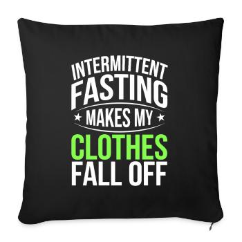 Jeûne intermittent Jeûne intermittent - Housse de coussin décorative 45 x 45 cm - noir - Devant