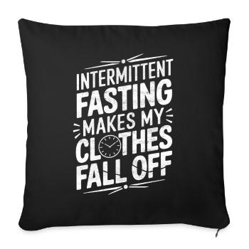 Jeûne intermittent Jeûne intermittent - Housse de coussin décorative 45 x 45 cm - noir - Devant