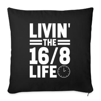 Jeûne intermittent Jeûne intermittent - Housse de coussin décorative 45 x 45 cm - noir - Devant