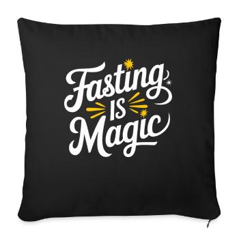 Jeûne intermittent Jeûne intermittent - Housse de coussin décorative 45 x 45 cm - noir - Devant